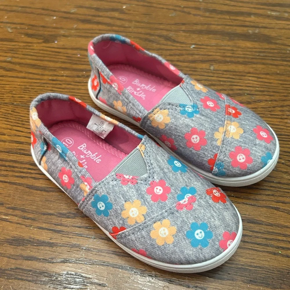 Girls‎ Smiley Floral Slip-On Sneakers
